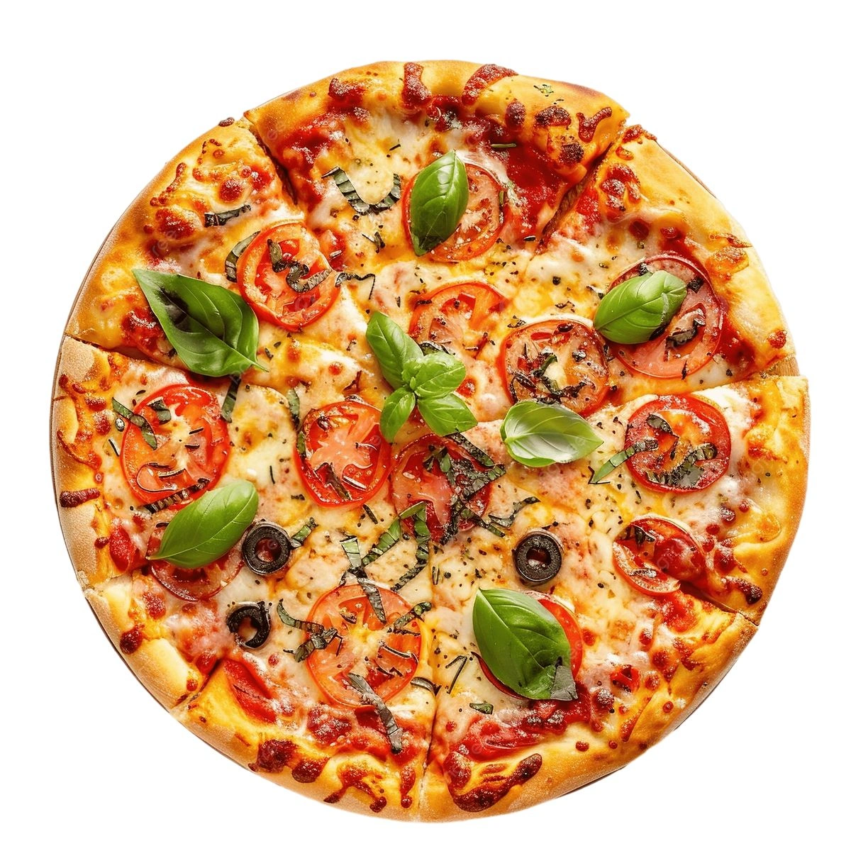 Vegetarian Sicilian Pizza – 14-inch, Roasted Vegetables, Black Olives, Marinara Sauce